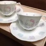 HELLO KITTY NIKKO 骨瓷 天使 花邊 英式 茶杯 咖啡杯盤 2入套組