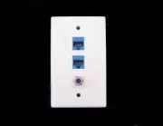 Ethernet Wall Plate 2 CAT6 F 3G Coax 3-Port Keystone Network Female to Female