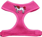 Unicorn Embroidered Soft Mesh Pet Harness Pink Medium