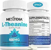L-Theanine 400mg, High Potency with 5-HTP, Magnesium, Vitamin D3, B1, B2 | Healthy Stress, Cognitive Function, Relaxation & Mood | Sugar Free, Natural Sweet Orange Flavor - 120 Fast Dissolve Tablets