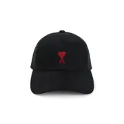 [Ami] Ami-Black Red Adc Embroidery Cotton Hat-Uomo OS OS