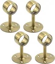 Coshar 4 PCS 1-1/2 Inch(38mm) Dia. Heavy Duty Stainless Steel Shower Curtain Closet Curtain Rod Holder Ceiling-Mounted & Wall-Mounted Bracket Closet Pole Flange Sockets Drapery Rods Supports - Gold