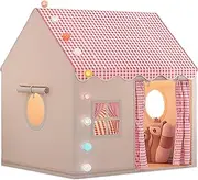 Kids Indoor Tent - Cozy Inside Playhouse, Colorful Play House Children | Play Tent with Lights, Cloth Banners, Bed Game Secret Base, Large Space Kid Tents for Toddle Boy Girl, Reading, Playtime