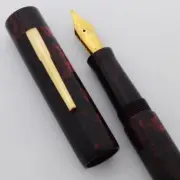 PSP Premium Ebonite Davenport Fountain Pen - Black Red, JoWo #6 Nibs (New)