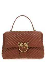 [Pinko] Pinko-Big Lady Love Bag Puff Chevron Borse A Mano Marrone-Donna OS
