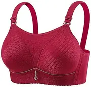 [Generic] Women Bras Plus Size Front Hook Lady Side Buckle Without Gathered for The Movement Proof Bra Women's Wireless Bras