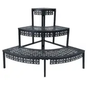 3 Tier Plant Stand Flower Pot Rack, Metal Stair-Step Style Corner Shelf Plant...
