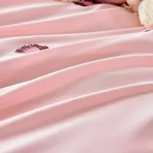 【Betrise芭比粉】加大 豹紋系列 300織紗100%純天絲防蟎抗菌四件式兩用被床包組