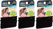 Scunci Everyday and Active Strand Elastics | Black Color | 6-Pcs per Pack | 3-Packs