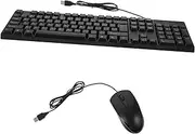 OSALADI 1Set Wired Keyboard and Mouse Quiet USB English Keyboard and Mouse for Laptop Ergonomic Design for Gaming and Office Use