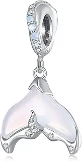 [wenyin] Dream Fish Tail Charms Pendant for Necklace Sterling Silver Mermaid Charms fit Pandora Charms Bracelet for Women, Sterling Silver, sterling silver