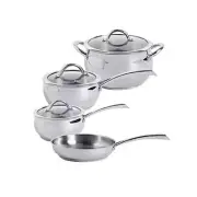Oster Cookware Set 1.5/2/6-Qt Saucepan w/ Lid + 9.5" Frying Pan Stainless Steel