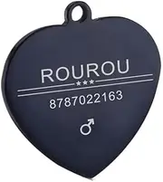 Custom Engraved Pet ID Tags Stainless Steel Dog and Cat Tags Name Tags Anti-Lost Engravable Cat and Dog Tags Pendants Pet Collar Accessories,G,L
