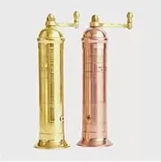 The European Authentic Greek 2-Piece Mixed Brass & Copper set: Gold Brass Pepper Mill Grinder mill 8" / 8-inch & Copper Salt Mill 8" / 8-inch Elegant- Absolutely Exquisite Luxury Kitchen Gift Shaker