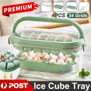 4 in 1 Ice Cube 54 Grids Ice Cube Tray Mould with Lid and Storage Box Scoop Sets