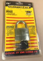 New in Package - Kryptonite 1 3/4" Padlock Chrome Plated Brass 850106 -FREE SHIP