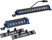 Kings 12" Single Row LED Light Bar + 6" Light Bar + 2x Number Plate Bracket