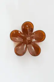 Brown Flower Design Hair Claw