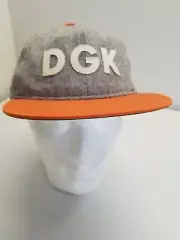 DGK Dirty Ghetto Kids Adjustable Hat Orange & Grey - NWT