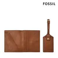 在飛比找蝦皮商城優惠-【FOSSIL】Gift Set 護照套行李牌禮物組-咖啡色