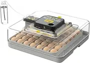 Pet Scene 48-60 Eggs Egg Incubator Hatcher Breeder Automatic Turning Stop Humidity Control Hatching Chicken Duck Bird Quail Poultry Water Refill Candler