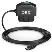 OBD Hardwire Kit for Dash Cam USB-C 12-24V to 5V/3A (Black)