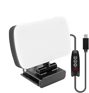 Streaming Lights, 360° Rotatable Computer Light for Video Conferencing, 3.94 * 2.36 * 0.59in Adjustable 3 Lighting Modes, 6500K Dimmable Webcam Light for Remote Work, Zoom Calls,