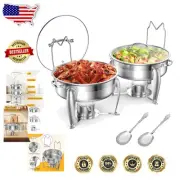 Elegant 6 QT Chafing Dish Buffet Set - Stainless Steel & Glass Lid for Events