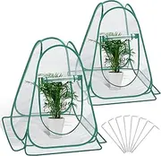 [Fuairmee] Pop Up Greenhouse Cover, Mini Greenhouse PVC Gardening Plant 2-Pack, Portable Small Green House for Indoor Outdoor, Sunshine Room Backyard Flow