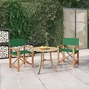 Director's Chairs 2 pcs Solid Wood Teak Green,Folding Director's Chair Solid Teak Wood for Garden Balcony Camping Patio Chairs, Outdoor Furniture