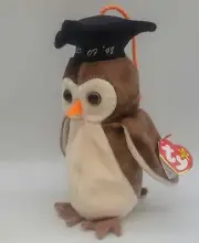 Collectible 1998 Ty Beanie Baby Wise Graduate Owl Class of 98** P.V.C. Pellets
