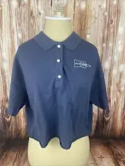 OFFLINE By Aerie Cropped Polo Blue Size Small