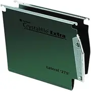 Rexel 71763 Crystalfile Extra 275 Lateral Suspension File, 500 Sheet Capacity, 50 mm Squared Base Polypropylene, Pack of 25, Green