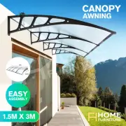 300x150cm Window Door Awning Door Canopy Outdoor Patio House Cover Sun Shield