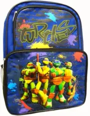 Backpack 16" TMNT Ninja Turtles Blue Cargo Multi Compartment School Bag New