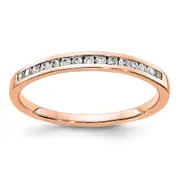 14k Rose Gold Real Diamond Channel Band