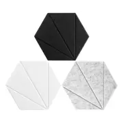 Set of 12 Soundproof Foam Tiles Self Adhesive Wall Panel Polyester Texture