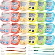 24 PCS Bulk Digital Timer, Timers for Classroom, On/Off Switch Minute Second Countdown Big LCD Display Timer, Loud Alarm for Exercise Cook Baking Teacher
