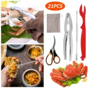 20Pcs Seafood Tools Set Stainless Steel Seafood Tools with 6 Crab Crackers amCSX