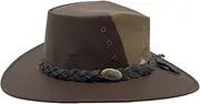 [Jacaru Australia] 1150 Kangaroo Breeze Hat, Brown, Medium/Large