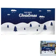 Christmas Banner Hanging Backdrop for Christmas Garage Door Decoration-Blue