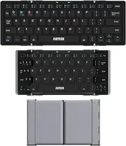Arteck Folding Bluetooth Keyboard, Portable Mini Foldable Wireless Keyboard for iOS iPad 10.2-inch, Pro, Air, 9.7-inch, Mini, Android, MacOS, Windows Tablets Smartphone Built in Rechargeable Battery