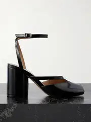 [Maison Margiela] Maison Margiela - Tabi Split-toe Glossed Leather Pumps - Black - IT35 IT 35 Black