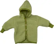 [Cosilana] Baby Jäckchen mit Kapuze aus weichem Wollfleece, 60% Schurwolle kbT, 40% Baumwolle (kbA)