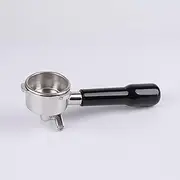 Portafilter 54 mm Double Spout for Sage/Breville Barista BES 870/878/880 Filter Basket with ABS Wood and Stainless Steel Filter Holder Black