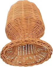 DEARMAMY Rattan Hat Stand Mannequin Head Hat Display Holder Stand Wicker Mannequin Head Rustic Cap Storage Holder Wig Display Rack for Home Salon