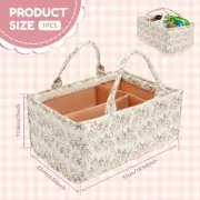 Floral Diaper Caddy Organizer Nursery Storage Basket with Handles Dividers