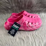 Rugged Shark Clogs Big Girls Size 6 Pink Swirl Slip On Shoes Water Sandals