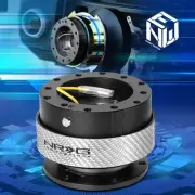 NRG Aluminum Steering Wheel Quick Release 2.0 Black Body With Carbon Fiber Ring