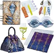 FUNSHOWCASE Dragon Epoxy Resin Silicone Molds Set Scales Skin Eyes Claws Dorsal Fins for Fondant Cake Decoration, Chocolate, Polymer Clay Crafting 4-Bundle 13-Cavity 0.3-5inch